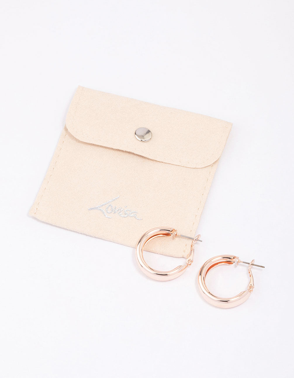 Rose Gold Sleek Hoop Earrings