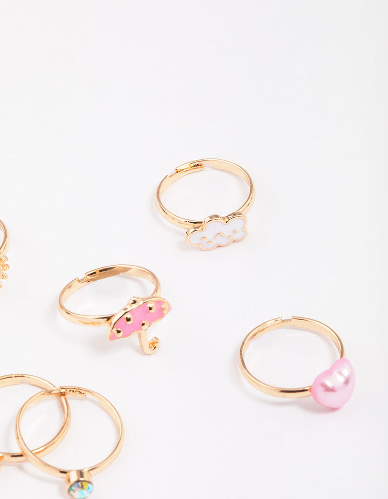 Kids Cloud Sun Ring 6-Pack - Lovisa