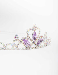 Kids Silver Lilac Diamante Tiara - link has visual effect only