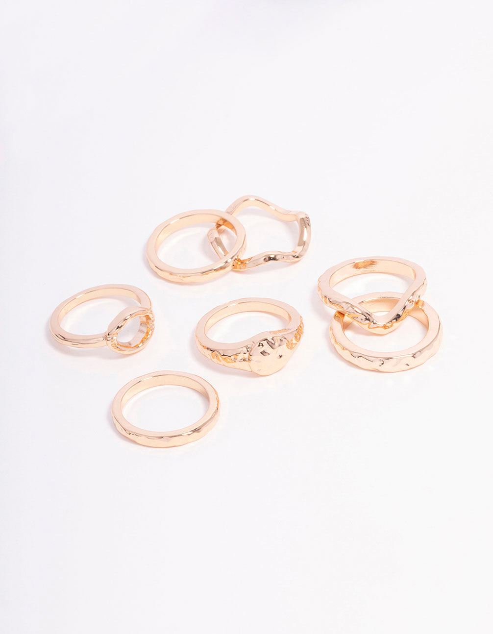 Gold Molten Organic Ball Ring 7-Pack