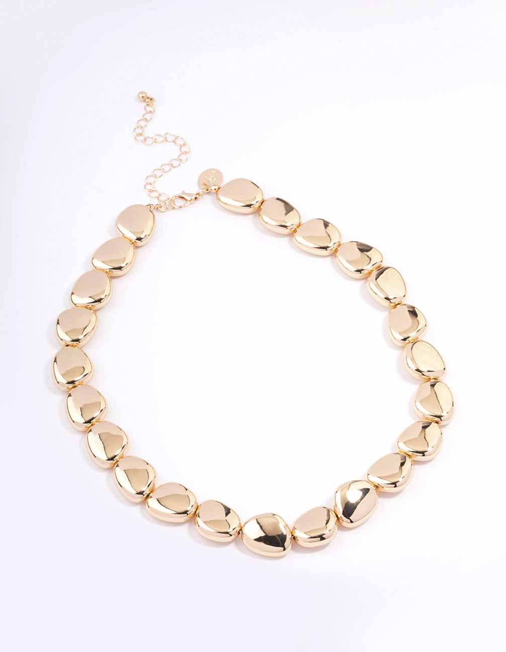 Gold Oval Small Pebble Necklace