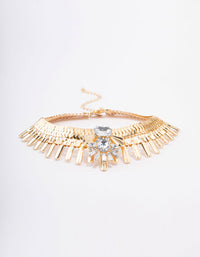 Gold Decorative Geometric Choker - link has visual effect only