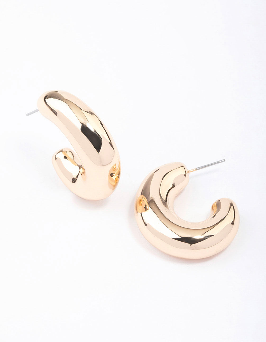 Gold Chunky Wide Hoop Earrings