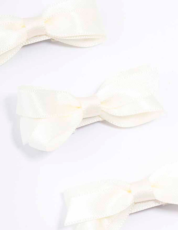 White Mini Hair Bows 5-Pack