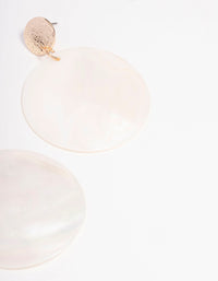Gold Genuine Shell Disc Drop Earrings - link has visual effect only