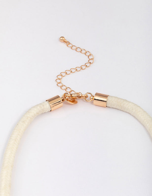 Gold Rope Floral Statement Necklace