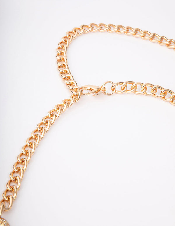 Gold Oval & Rectangle Link Chain Belt