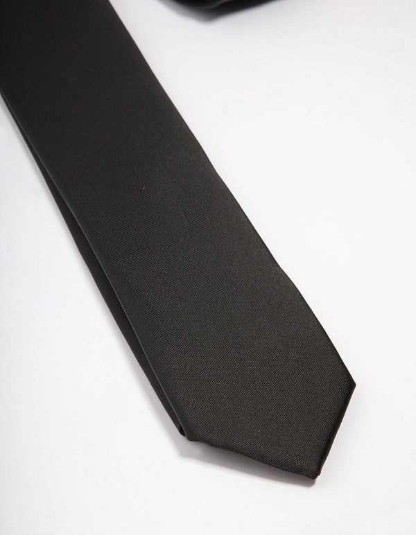 Fabric Black Classic Necktie Scarf