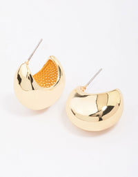 Gold Plated Brass Chunky Hoop Earrings - link has visual effect only