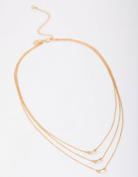 Gold Plated Trio Baguette Layered Necklace - link has visual effect only