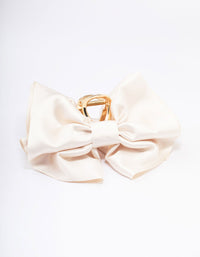 Neutral Large Double Bow Hair Claw Clip - link has visual effect only