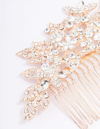 Gold Multi Flower Diamante Hair Comb - link has visual effect only