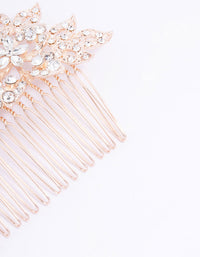Gold Multi Flower Diamante Hair Comb - link has visual effect only