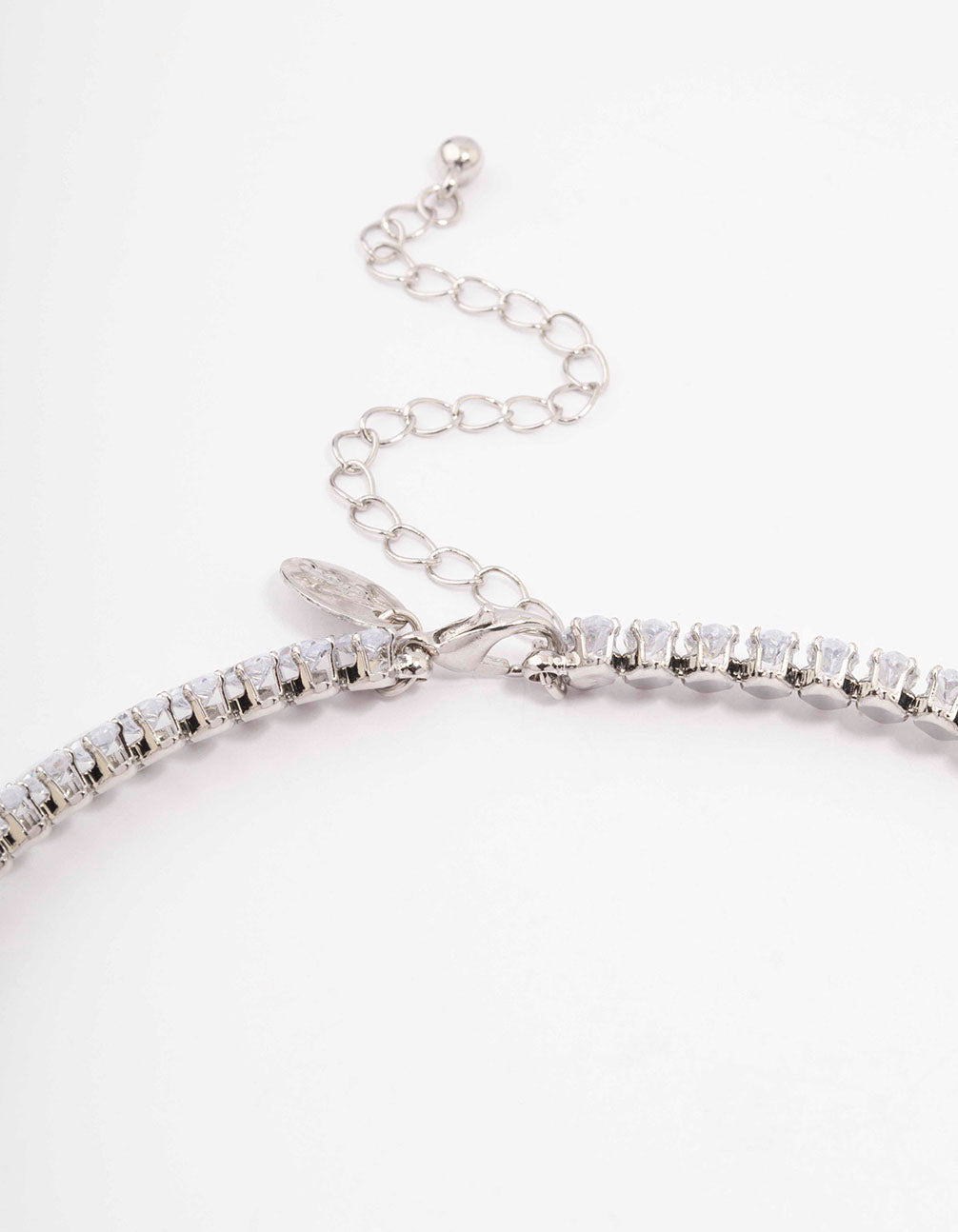Silver Cubic Zirconia Navette Stone Choker