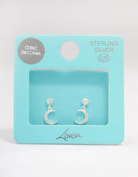 Sterling Silver Cubic Zirconia Drop Stud Earrings - link has visual effect only