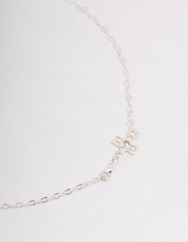 Sterling Silver Horizon Cross Bracelet