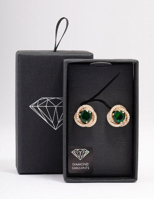 Double weave Gold  Halo Earrings