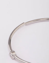 Rhodium Skinny Cubic Zirconia Wrist Cuff - link has visual effect only