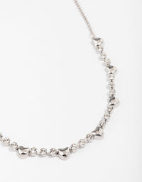 Silver Heart & Diamante Necklace - link has visual effect only