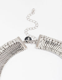 Silver Diamante Statement Necklace - link has visual effect only