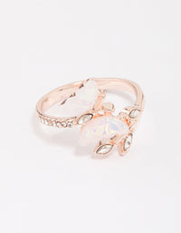 Featuring a rose gold butterfly wrap ring in chunky dainty design front view - link has visual effect only