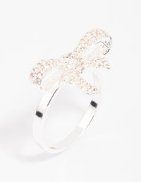 Silver Cubic Zirconia Bow Ring - link has visual effect only