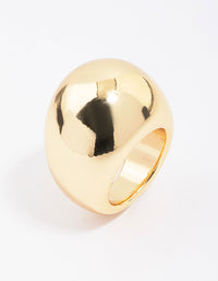 Gold Plated Smooth Round Dome Ring - link has visual effect only