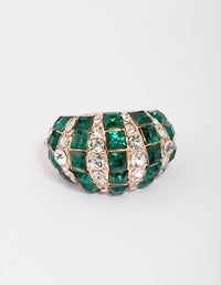 Gold Emerald Stripe Dazzling Ring - link has visual effect only
