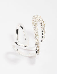 Silver Plated Bling Split Ring - link has visual effect only
