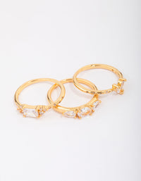Gold Plated Butterfly Stacking Ring 3-Pack - link has visual effect only