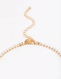 Gold Plated Stainless Steel Cubic Zirconia Tennis Necklace - link has visual effect only