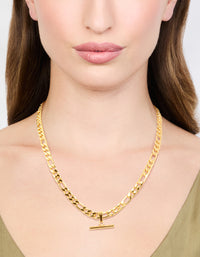 Waterproof Gold Plated Stainless Steel Chunky Fob Necklace - link has visual effect only