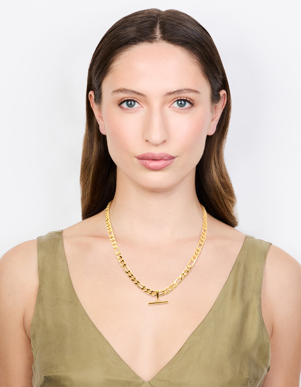 Waterproof Gold Plated Stainless Steel Chunky Fob Necklace