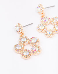 Gold Glistening Flower Drop Earrings - link has visual effect only
