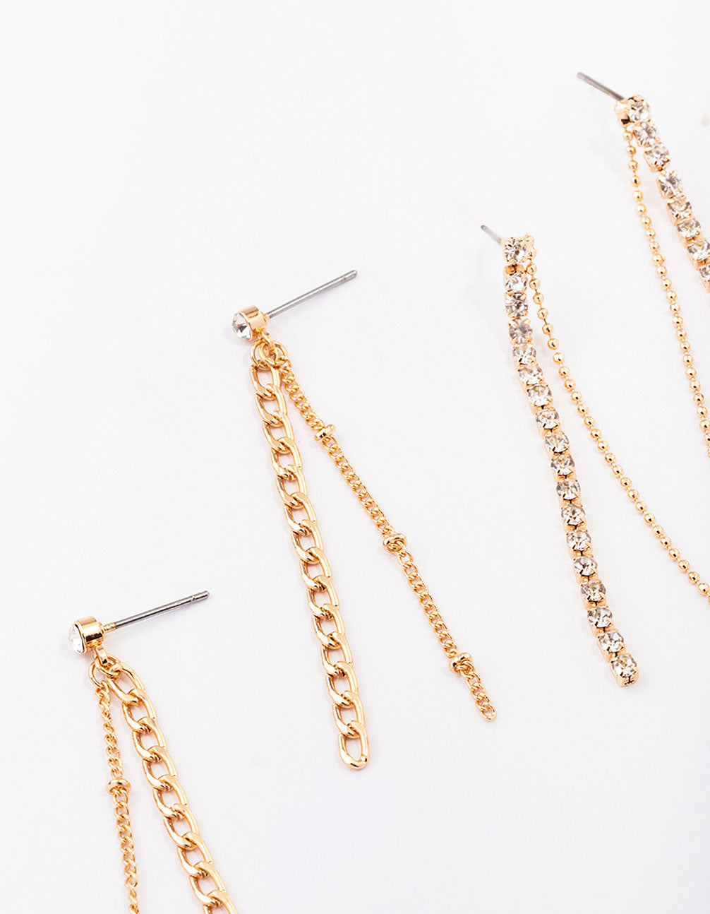 Gold Multi Chain Drop Earring 3-Pack