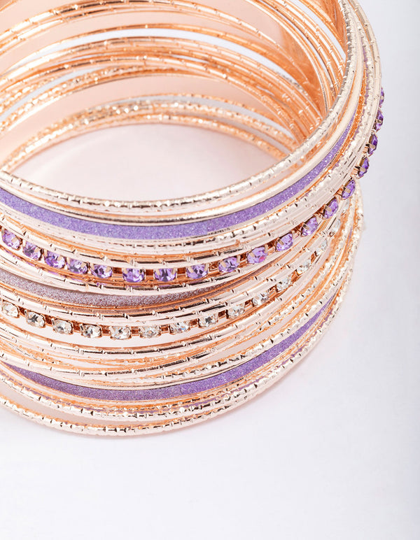 Rose Gold Cup Chain Glitter Bracelet Pack