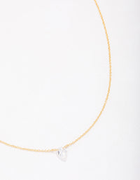 Gold Plated Sterling Silver Pear Cubic Zirconia Chain Necklace - link has visual effect only