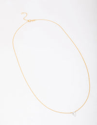 Gold Plated Sterling Silver Pear Cubic Zirconia Chain Necklace - link has visual effect only