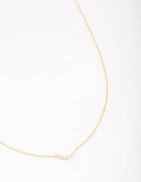 Gold Plated Sterling Silver Curved Cubic Zirconia Pendant Necklace - link has visual effect only