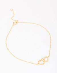 Gold Plated Sterling Silver Loop Heart Chain Bracelet - link has visual effect only