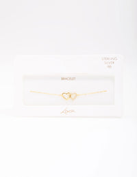 Gold Plated Sterling Silver Loop Heart Chain Bracelet - link has visual effect only
