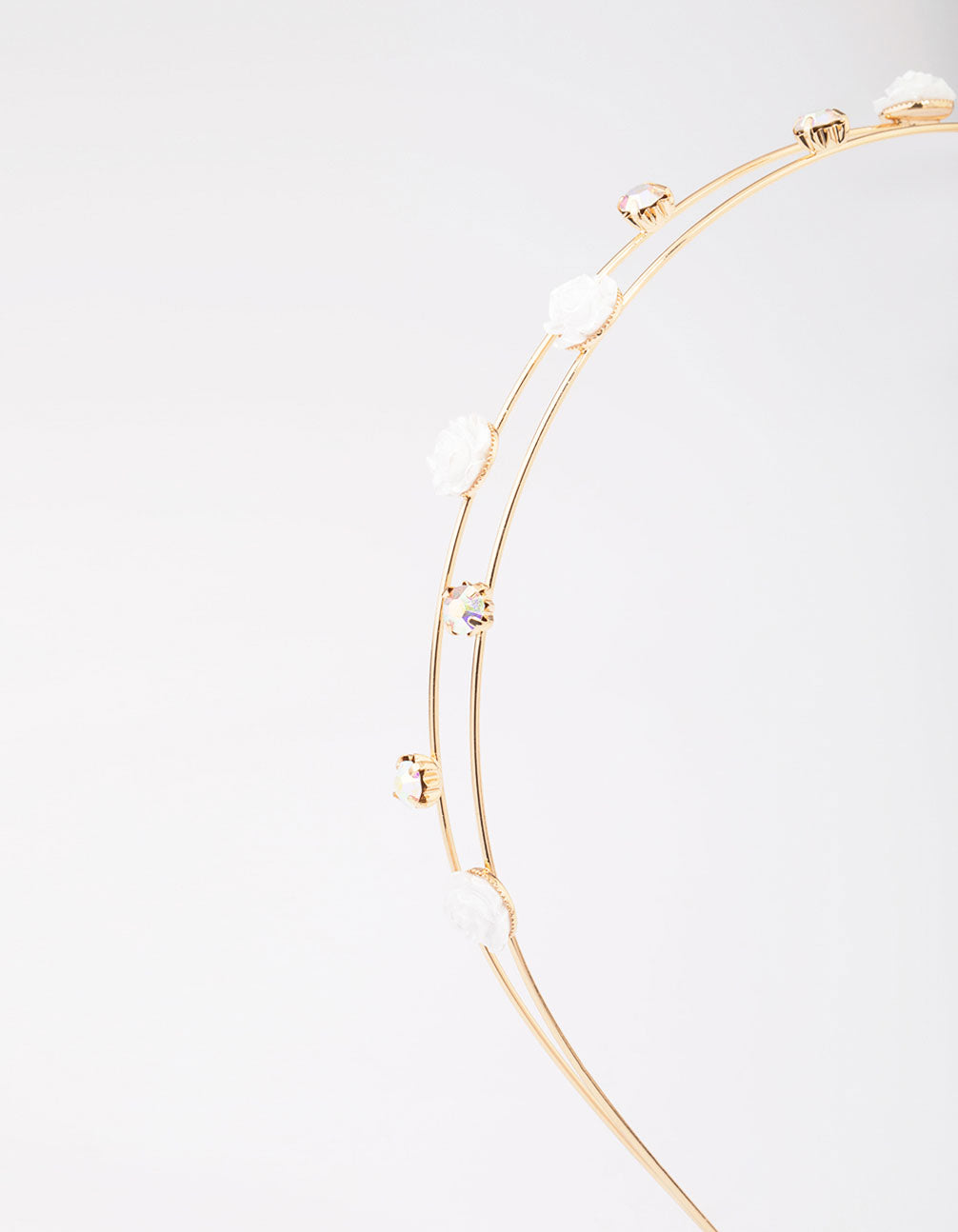Kids Rose Gold Diamante Flower Headband