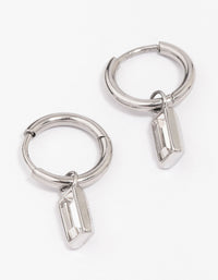Stainless Steel Classic Baguette Huggie Hoop Earrings - link has visual effect only