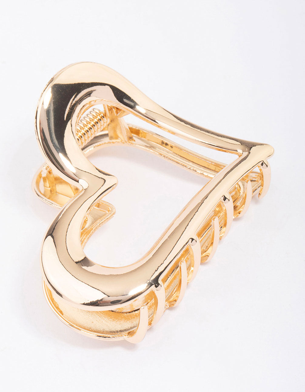 Gold Small Heart Hair Claw Clip