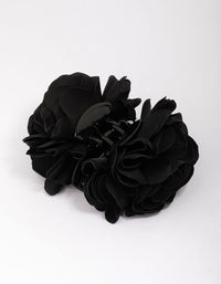 Black Fabric Flower Hair Claw Clip - link has visual effect only