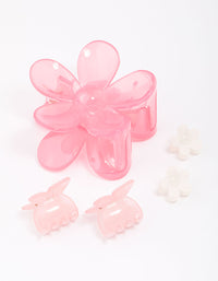 Pink Mixed Daisy Flower Hair Claw Clip 5-Pack - link has visual effect only