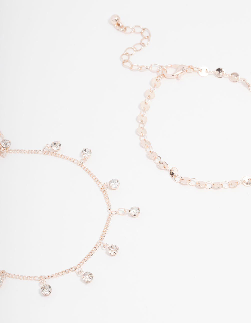 Rose Gold Diamante Tassel Bracelet 4-Pack