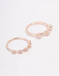 Rose Gold Multi Stone Ring Stack Pack - link has visual effect only