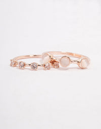 Rose Gold Multi Stone Ring Stack Pack - link has visual effect only