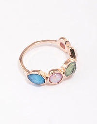 Rose Gold Pebble Stone Band Ring - link has visual effect only